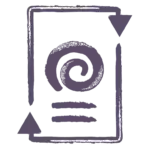 paper with cake roll icon and writing icon
