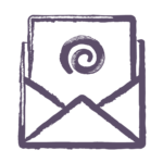 open letter with cake roll swirl icon