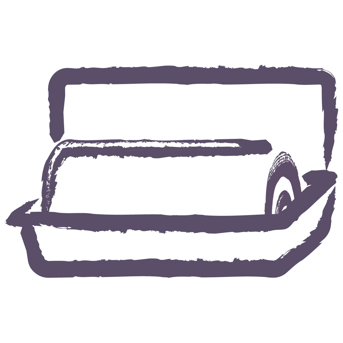 cake roll in clamshell icon