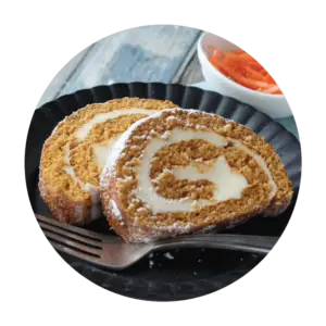 Featured Flavor - Joyful Traditions carrot cake roll slices